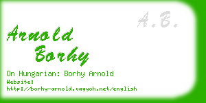 arnold borhy business card